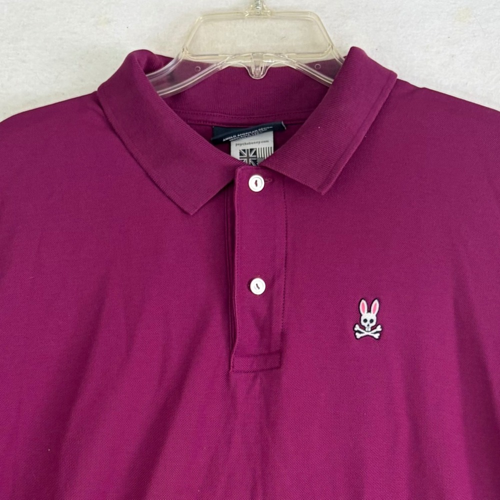 Psycho Bunny Men's Classic Piqué Polo Shirt Boysenberry Purple Size 8 XXL 2XL - Picture 3 of 9